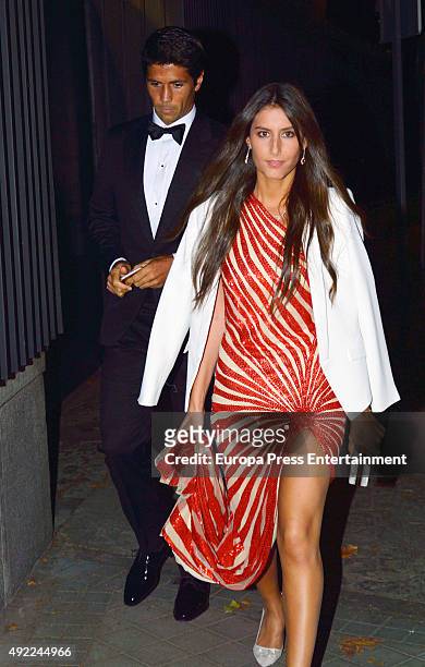 Fernando Verdasco and Ana Boyer attend a private dinner to homage to Anna Wintour AT USA Embassy on September 28, 2015 in Madrid, Spain.