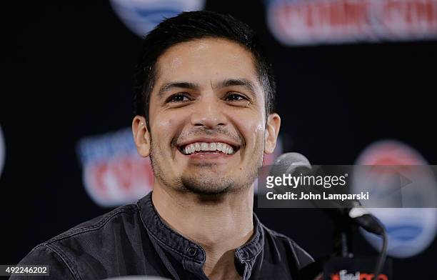 Nicholas Gonzalez speaks during Boardertown panel at New York Comic-Con 2015 -day 3 at The Jacob K. Javits Convention Center on October 10, 2015 in...