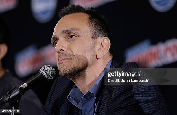 Hank Azaria speaks during Boardertown panel at New York Comic-Con 2015 -day 3 at The Jacob K. Javits Convention Center on October 10, 2015 in New...