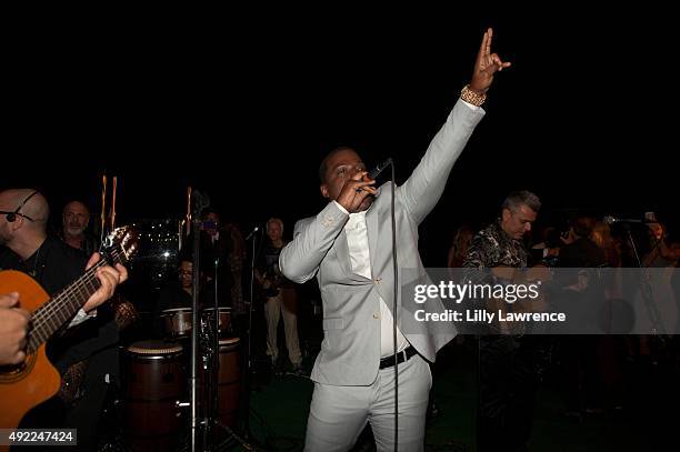 Won-G Bruny and The Gipsy Kings Perform at Victorino Noval's birthday celebration at The Vineyard Beverly Hills on October 10, 2015 in Beverly Hills,...