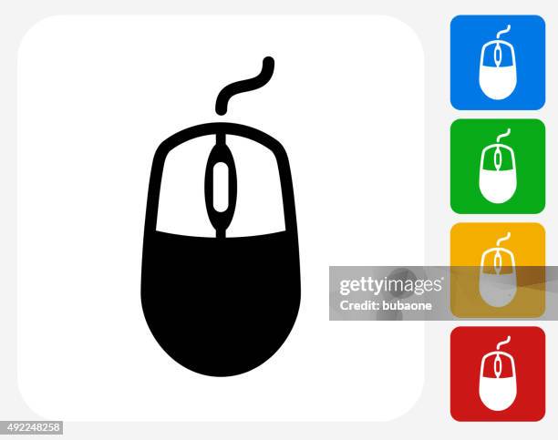 illustrations, cliparts, dessins animés et icônes de icône de souris d'ordinateur plat de conception graphique - souris dordinateur
