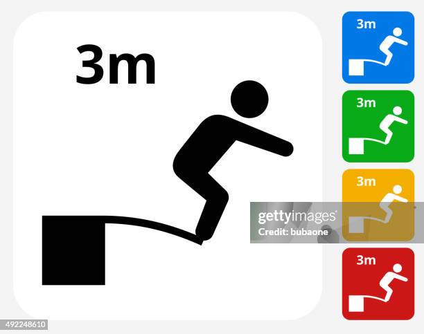 3 meter dive icon flat graphic design - human height icon stock illustrations