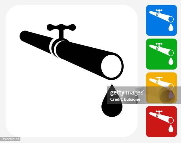 stockillustraties, clipart, cartoons en iconen met pipe icon flat graphic design - water valve