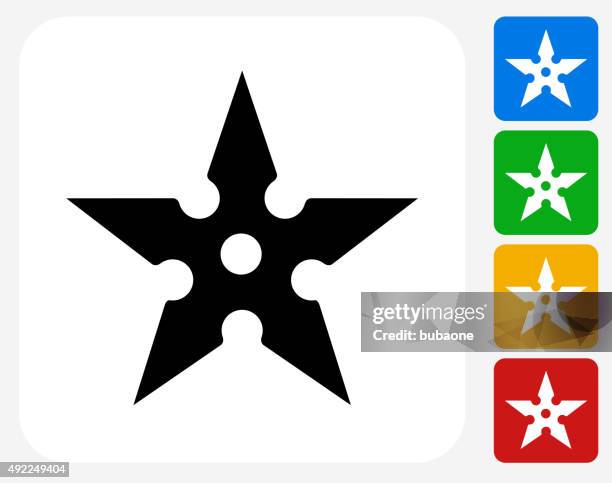 shuriken icon flat graphic design - throwing star stock illustrations