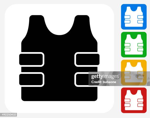 stockillustraties, clipart, cartoons en iconen met bulletproof vest icon flat graphic design - kogelvrij
