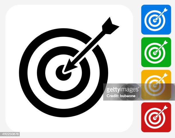 target and arrow icon flat graphic design - arrows target stock illustrations