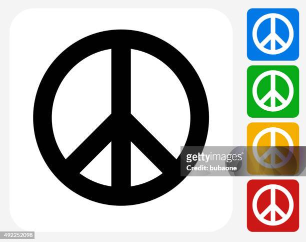 ilustraciones, imágenes clip art, dibujos animados e iconos de stock de señal de paz de iconos planos de diseño gráfico - símbolo de la paz