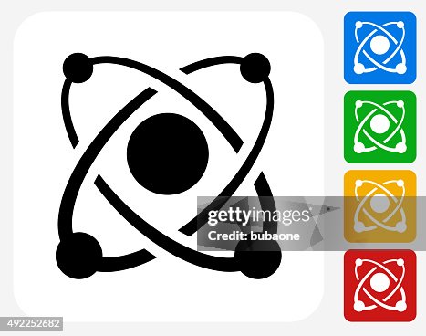 Atom Icon Flat Graphic Design Atom Icon Flat Graphic Design