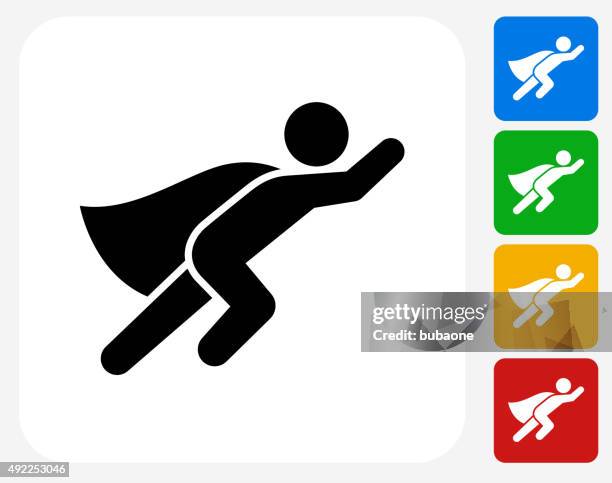superhero icon flat graphic design - cape icon stock illustrations