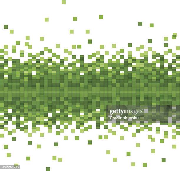 abstract vector green data flowing technology background - music programming stock illustrations