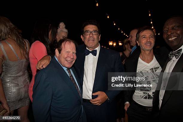 Bob Lorsch, Victorino Noval, Marco Derhy and Macneal Bruny attend his birthday celebration at The Vineyard Beverly Hills on October 10, 2015 in...