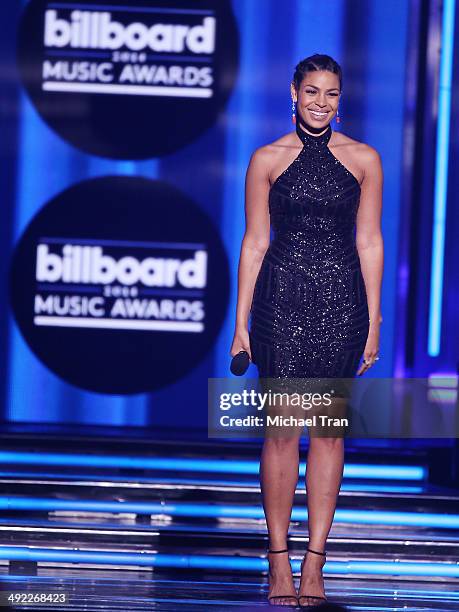 Jordin Sparks apeaks onstage during the 2014 Billboard Music Awards held at MGM Grand Garden Arena on May 18, 2014 in Las Vegas, Nevada.