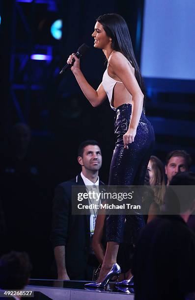 Kendall Jenner speaks onstage during the 2014 Billboard Music Awards held at MGM Grand Garden Arena on May 18, 2014 in Las Vegas, Nevada.