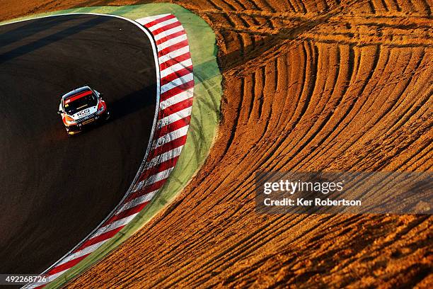 Jason Plato of Team BMR drives during Race Three of the Final Round of the Dunlop MSA British Touring Car Championship at Brands Hatch on October 11,...