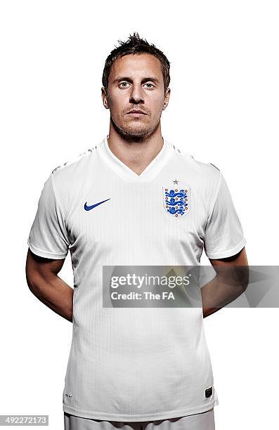 Phil Jagielka of England poses for a portrait during an England Football Squad Portrait session ahead of the 2014 World Cup in Brazil.