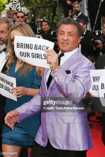 Sylvester Stallone attends "The Expendables 3" Premiere at the 67th Annual Cannes Film Festival on May 18, 2014 in Cannes, France.