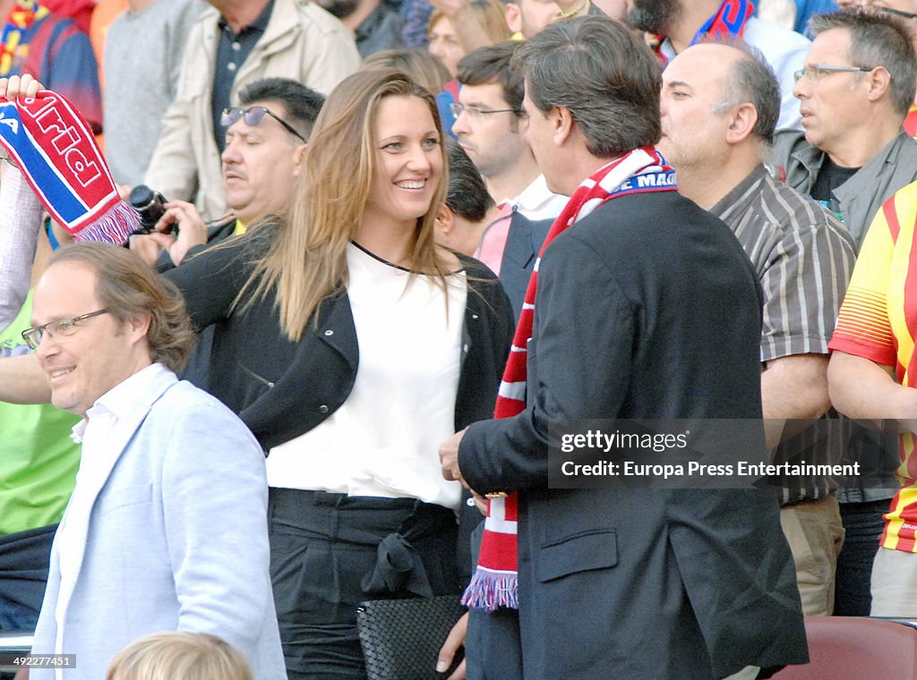 Cayetano Martinez de Irujo and Melanie Costa Attend FC Barcelona vs Club Atletico de Madrid Liga Match