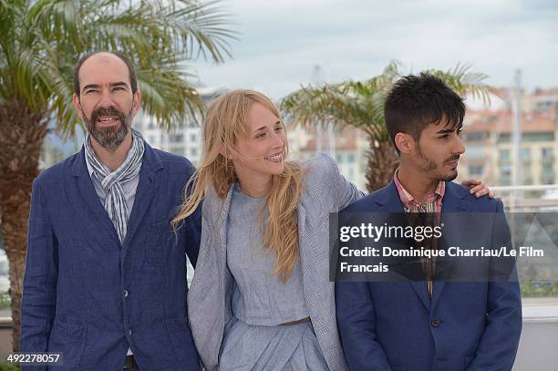 Ingrid Garcia Jonsson, Jaime Rosales and Carlos Rodriguez attend the "Beautiful Youth" photocall at the 67th Annual Cannes Film Festival on May 19,...