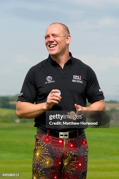 Mike Tindall smiles during the Mike Tindall Celebrity Golf Classic in support of Rugby for Heroes and the On Course Foundation at Celtic Manor Resort...