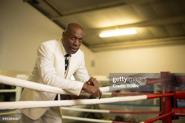 British Boxer Frank Bruno poses during a portrait session at Aspire Active Gym, on March 19, 2014 in Rayleigh, England.