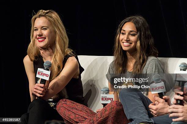 Actors Kristen Hager and Meaghan Rath talk about their experiences on their show "Being Human" in the "Spotlight on Being Human" panel discussion at...