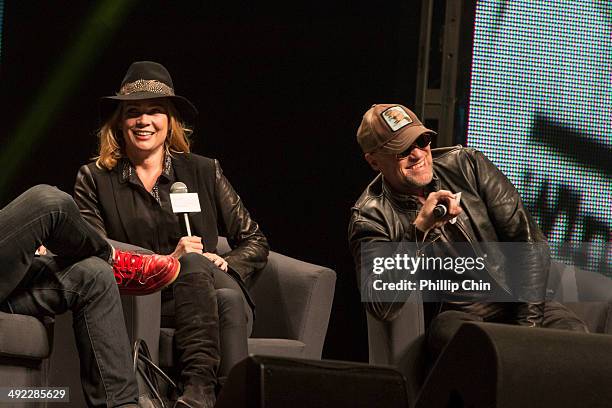 Actors Laurie Holden and Michael Rooker talk about their experiences on "The Walking Dead" in the "Waking the Dead" panel discussion at the Expo...