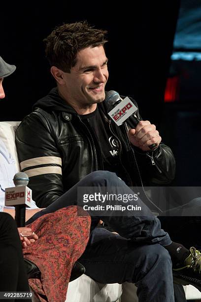 Actor Sam Witwer talk about his experience on his show "Being Human" in the "Spotlight on Being Human" panel discussion at the Expo Pavilion during...