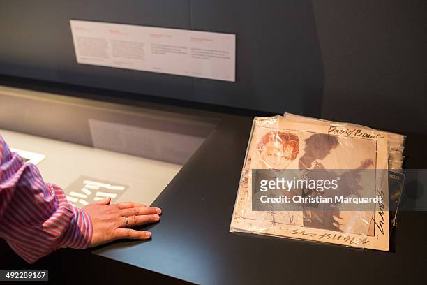 General view of the exhibition 'David Bowie' at Martin Gropius Bau on May 19, 2014 in Berlin, Germany. The exhibition opens to the public on May 20...