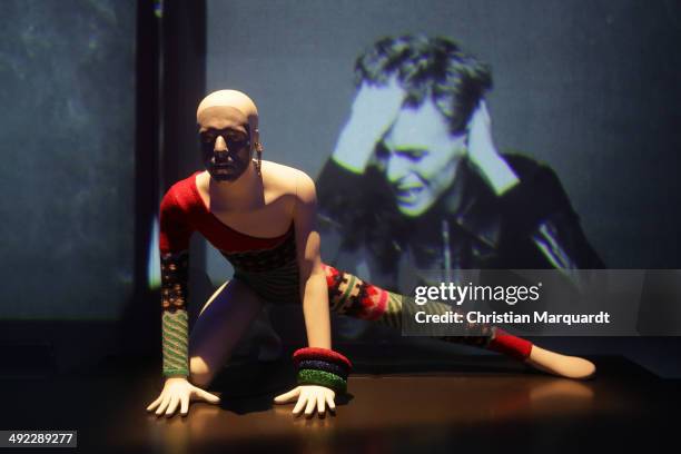 General view of the exhibition 'David Bowie' at Martin Gropius Bau on May 19, 2014 in Berlin, Germany. The exhibition opens to the public on May 20...