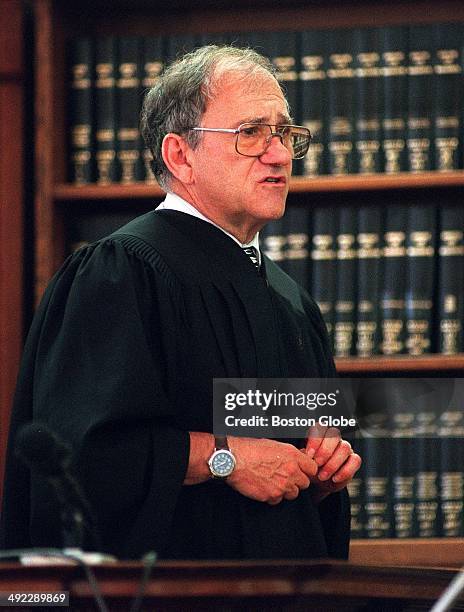 Judge Paul A. Chernoff during the trial of Dr. Dirk Greineder at Norfolk Superior Court in Dedham, Mass. On June 19, 2001. Greineder, an allergist at...