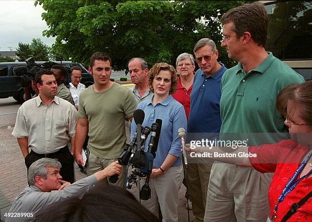 Juror Cheryl Nixon, center, speaks during a press conference with some members of the jury that convicted Dr. Dirk Greineder of first-degree murder...