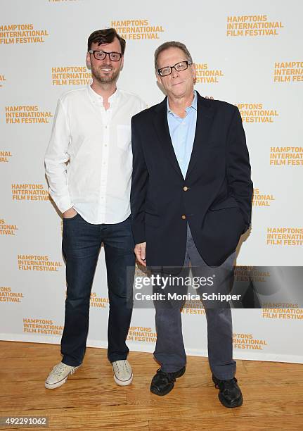 Artistic Director of HIFF David Nugent and author Marshall Fine attend A Conversation With Michael Moore on Day 4 of the 23rd Annual Hamptons...