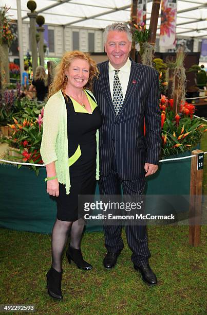 Charlie Dimmock and Tommy Walsh attend the VIP preview day of The Chelsea Flower Show at The Royal Hospital Chelsea on May 19, 2014 in London,...