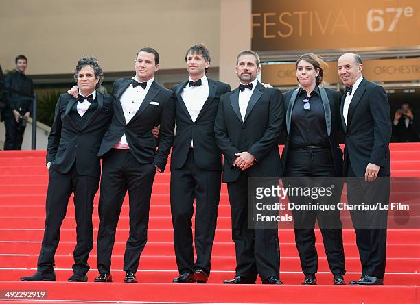 Mark Ruffalo, Channing Tatum, director Bennett Miller, Steve Carell, Megan Ellison and Jon Kilik attend the "Foxcatcher" Premiere at the 67th Annual...