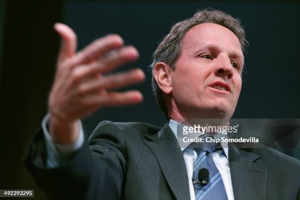 Former U.S. Treasury Secretary Timothy Geithner discusses his new book 'Stress Test, Reflections on Financial Crises' during the Politico Playbook...