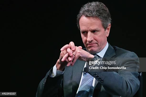 Former U.S. Treasury Secretary Timothy Geithner discusses his new book 'Stress Test, Reflections on Financial Crises' during the Politico Playbook...