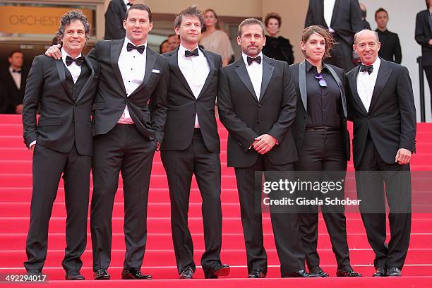 Mark Ruffalo, Channing Tatum, director Bennett Miller, Steve Carell, Megan Ellison and Jon Kilik attend the "Foxcatcher" premiere during the 67th...