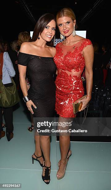 Karent Sierra and Sissi Fleitas attendes Miami Fashion Weekat the Miami Beach Convention Center on May 16, 2014 in Miami Beach, Florida.