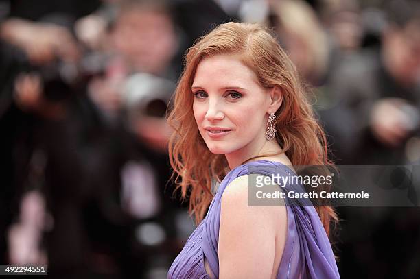 Jessica Chastain attends the "Foxcatcher" premiere during the 67th Annual Cannes Film Festival on May 19, 2014 in Cannes, France.