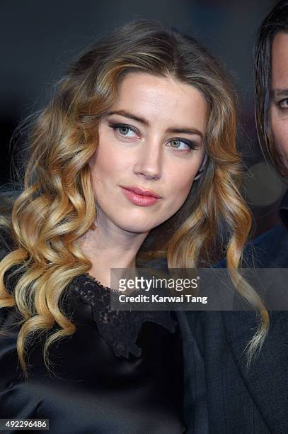 Amber Heard attends a screening of "Black Mass" during the BFI London Film Festival at Odeon Leicester Square on October 11, 2015 in London, England.
