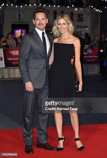 Director Scott Cooper and wife Jocelyne Cooper attend a screening of "Black Mass" during the BFI London Film Festival at Odeon Leicester Square on...