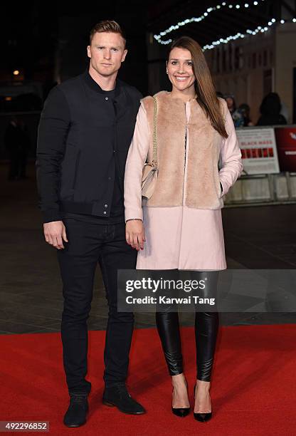 Chris Ashton and Melissa Ashton attend a screening of "Black Mass" during the BFI London Film Festival at Odeon Leicester Square on October 11, 2015...