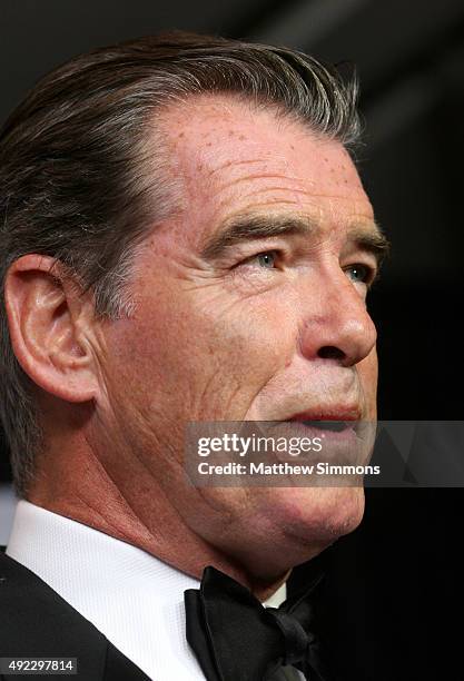 Actor Pierce Brosnan attends the USC Norris Cancer Center Gala at the Beverly Wilshire Four Seasons Hotel on October 10, 2015 in Beverly Hills,...