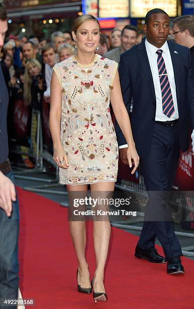 Brie Larson attends a screening of 'Room' during the BFI London Film Festival at Vue Leicester Square on October 11, 2015 in London, England.