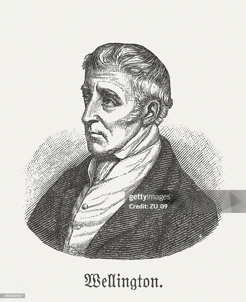 Arthur Wellesley (1769-1852), British military leader, wood engraving, published 1881