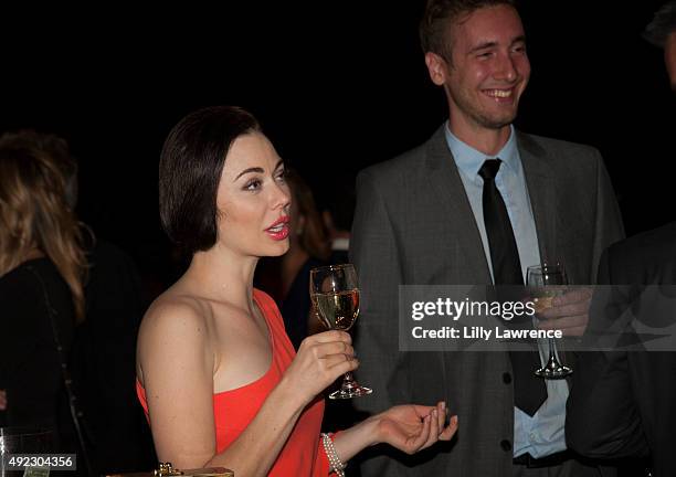 Dasha German and Den Avash attend Victorino Noval birthday celebration at The Vineyard Beverly Hills on October 10, 2015 in Beverly Hills, California.