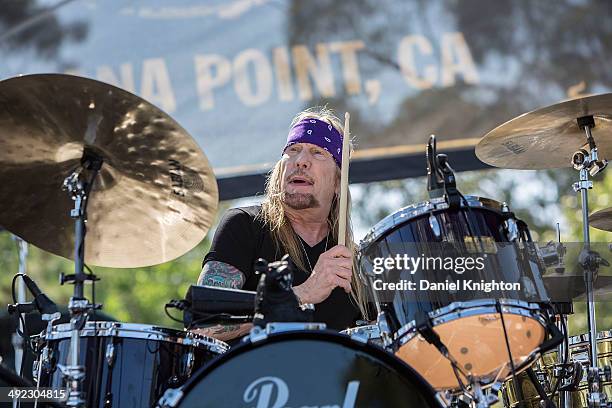 Musician Matt Abts performs on stage with Gov't Mule at Doheny State Beach on May 18, 2014 in Dana Point, California.