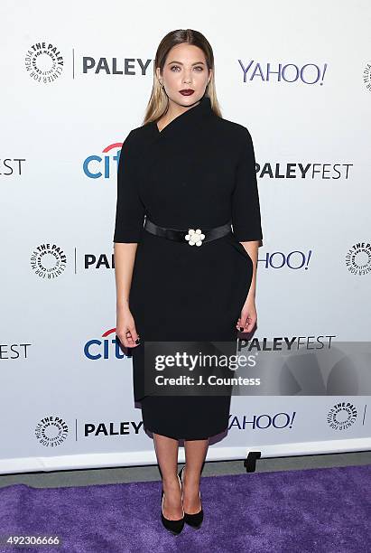 Actress Ashley Benson attends the "Pretty Little Liars" panal discussion during the PaleyFest New York 2015 at The Paley Center for Media on October...