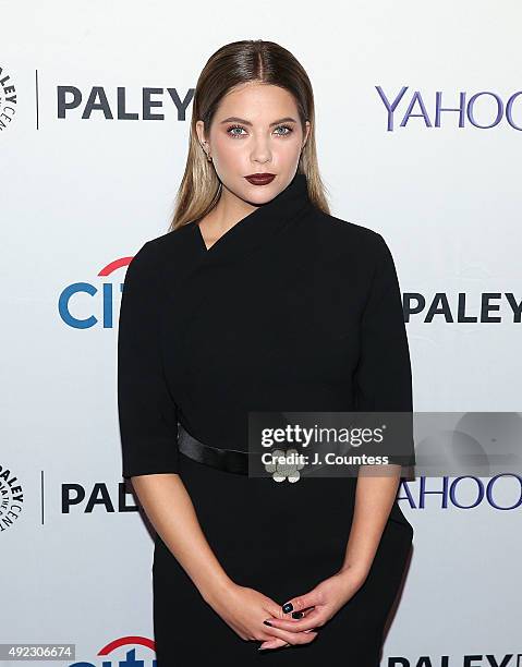 Actress Ashley Benson attends the "Pretty Little Liars" panal discussion during the PaleyFest New York 2015 at The Paley Center for Media on October...