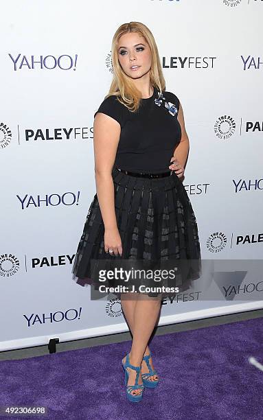Actress Sasha Pieterse attends the "Pretty Little Liars" panal discussion during the PaleyFest New York 2015 at The Paley Center for Media on October...